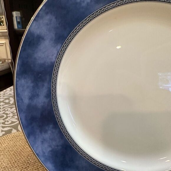 Royal Doulton Atlanta Fine‎ bone China 5 Pc Salad Plates Blue Silver Vintage - Picture 3 of 7